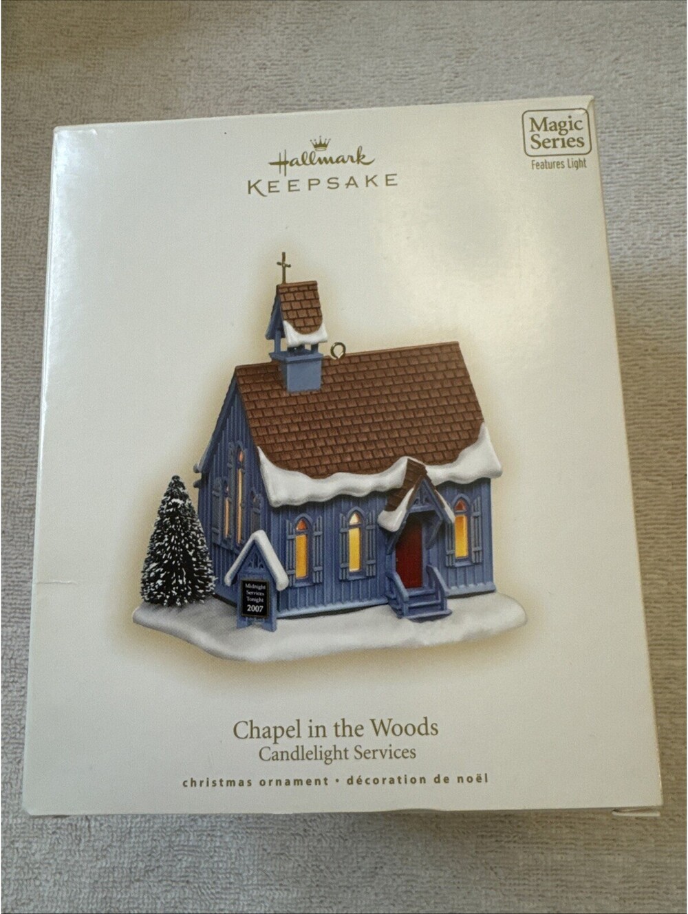 Hallmark Ornament: 2007 Chapel in the Woods In Box Open Box Christmas